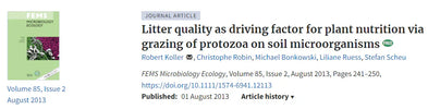 Litter quality as driving factor for plant nutrition via grazing of protozoa on soil microorganisms